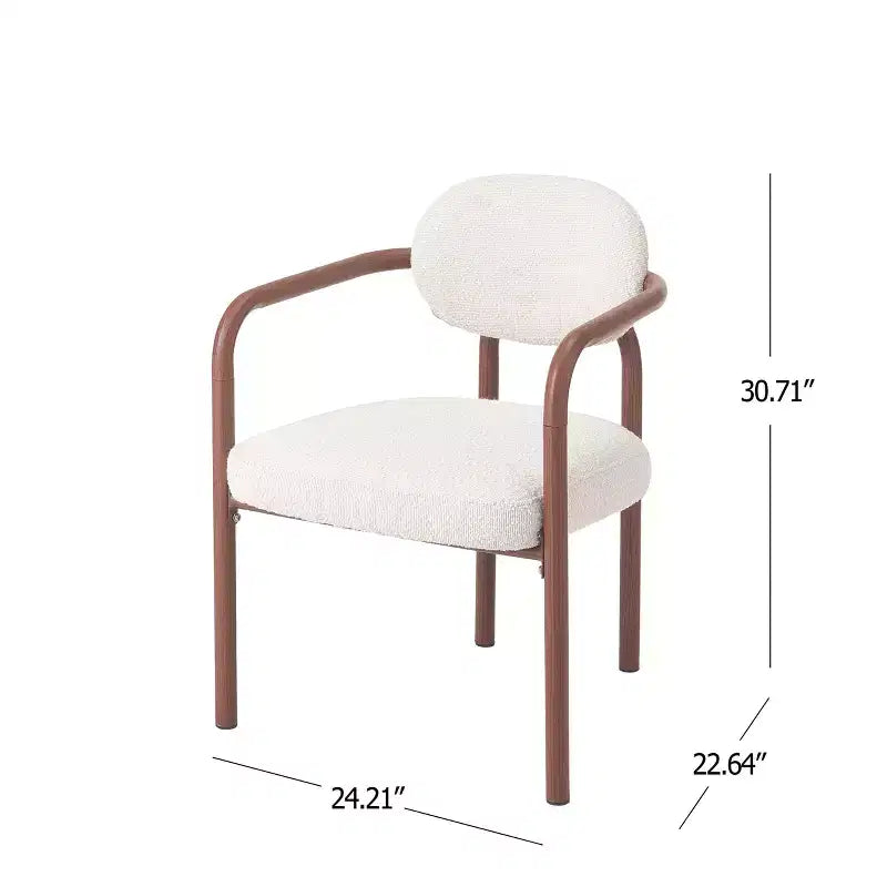 Sedie da pranzo moderne in metallo imbottite con schienale (Set di 2)