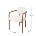 Sedie da pranzo moderne in metallo imbottite con schienale (Set di 2)