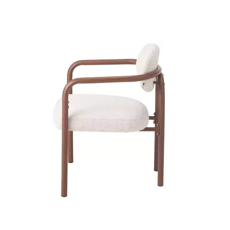 Sedie da pranzo moderne in metallo imbottite con schienale (Set di 2)
