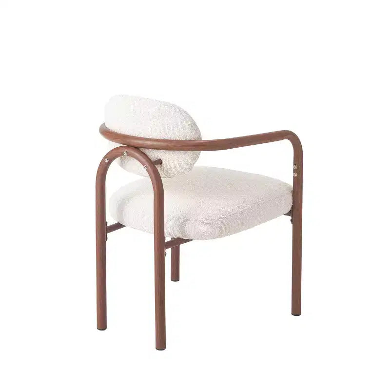 Sedie da pranzo moderne in metallo imbottite con schienale (Set di 2)