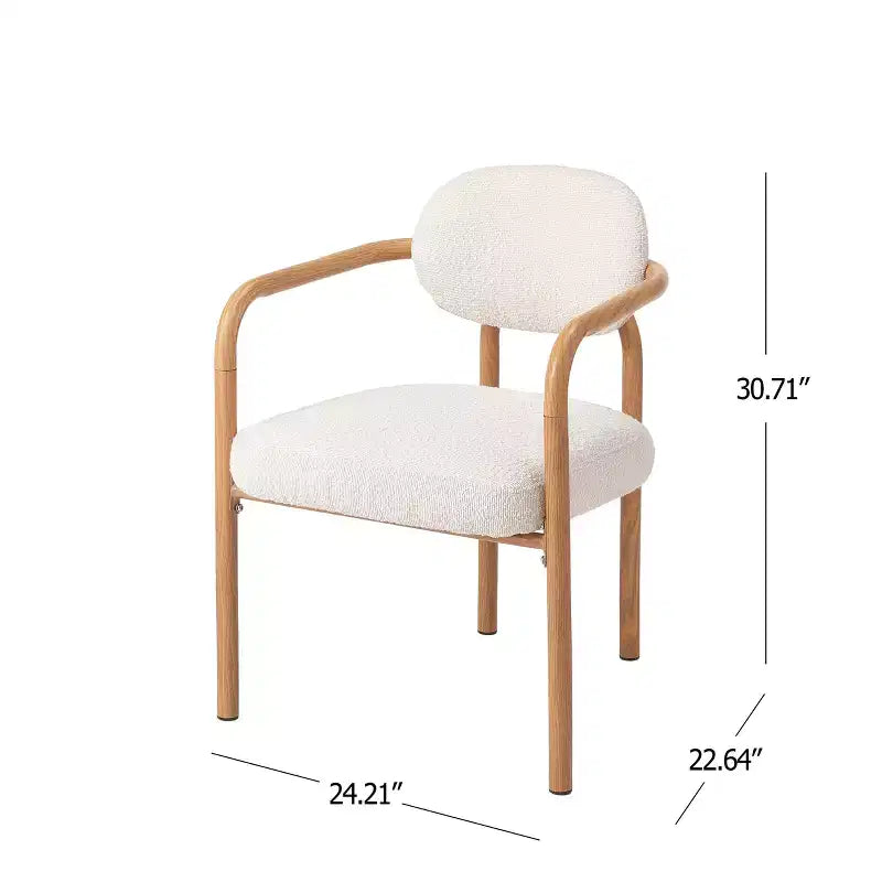 Sedie da pranzo moderne in metallo imbottite con schienale (Set di 2)