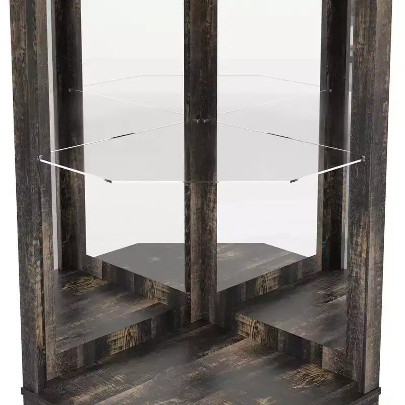 Mobile angolare bar con portabottiglie, mobile portavini alto 72 con specchio acrilico e portabicchieri, vetrinetta in legno per liquori per sala da pranzo e cucina