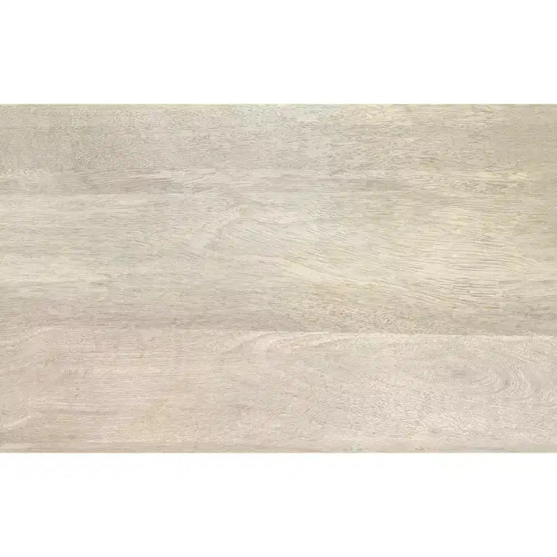 Tavolino rotondo contemporaneo Kessler in legno massello di mango, larghezza 45 cm, finitura sbiancata, completamente assemblato