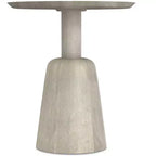Tavolino rotondo contemporaneo Kessler in legno massello di mango, larghezza 45 cm, finitura sbiancata, completamente assemblato