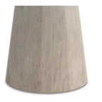 Tavolino rotondo contemporaneo Kessler in legno massello di mango, larghezza 45 cm, finitura sbiancata, completamente assemblato