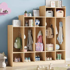 Guardaroba scolastico a 5 sezioni con 9 scomparti, Organizer portaoggetti per asilo nido con 10 ganci per casa, scuola, nido, scuola materna