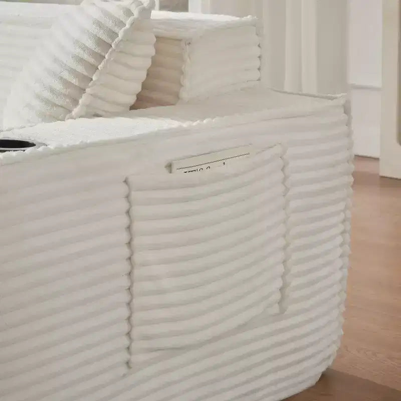 Divano moderno in velluto a coste Cloud, nessun assemblaggio richiesto per spazi compatti e appartamenti