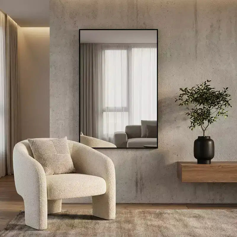 Specchio a figura intera con cornice in metallo nero 51