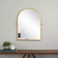Specchio Accent con Cornice Inclinabile ad Arco in Metallo Dorato, 36