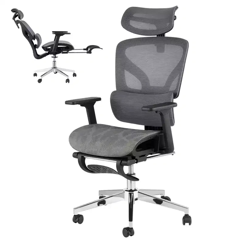Sedia da Ufficio Ergonomica, Comoda Sedia da Scrivania con Schienale Alto e Braccioli Regolabili 3D, Sedia Girevole per Lavoro, Studio, Gaming