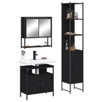 Set Mobili da Bagno con Mensola 3 pz Legno Multistrato Moderno Compatto