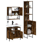 Set Mobili da Bagno con Mensola 3 pz Legno Multistrato Moderno Compatto