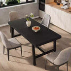 Tavolo da pranzo industriale per 4-6 persone, tavolo da cucina lungo 160 cm in legno con robusta struttura in metallo e finitura marrone rustico - Posti a sedere per 4 rettangolari