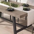 Tavolo da pranzo industriale per 4-6 persone, tavolo da cucina lungo 160 cm in legno con robusta struttura in metallo e finitura marrone rustico - Posti a sedere per 4 rettangolari