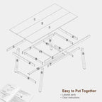 Tavolo da pranzo industriale per 4-6 persone, tavolo da cucina lungo 160 cm in legno con robusta struttura in metallo e finitura marrone rustico - Posti a sedere per 4 rettangolari