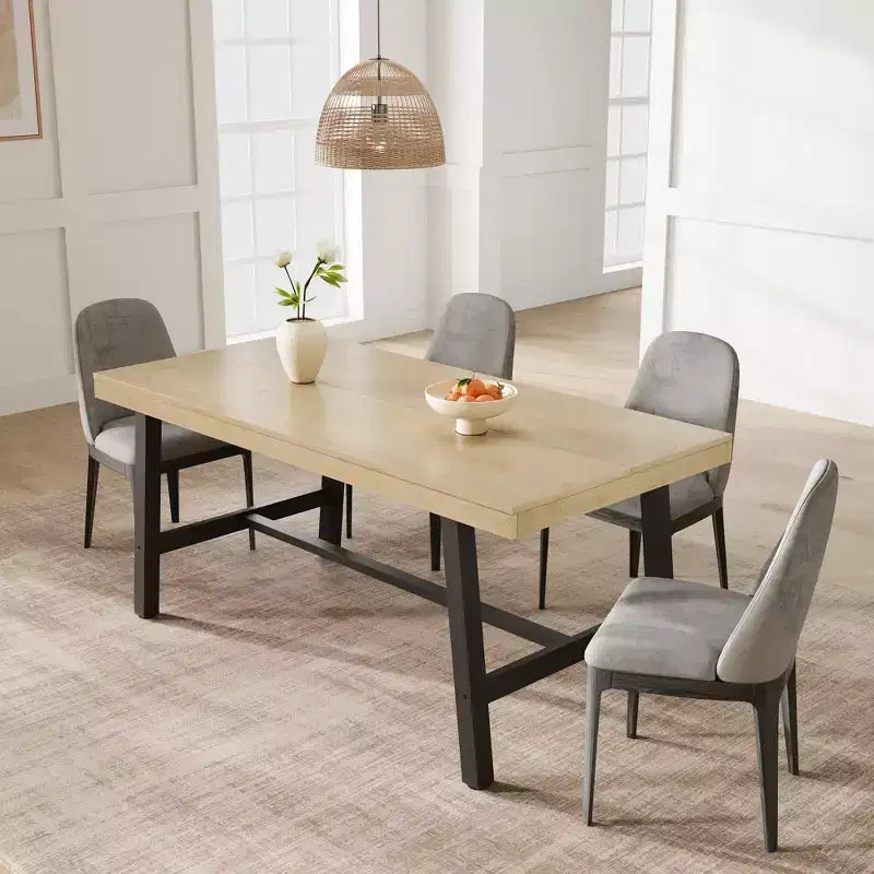 Tavolo da pranzo industriale per 4-6 persone, tavolo da cucina lungo 160 cm in legno con robusta struttura in metallo e finitura marrone rustico - Posti a sedere per 4 rettangolari