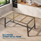 Tavolo da pranzo industriale per 4-6 persone, tavolo da cucina lungo 160 cm in legno con robusta struttura in metallo e finitura marrone rustico - Posti a sedere per 4 rettangolari