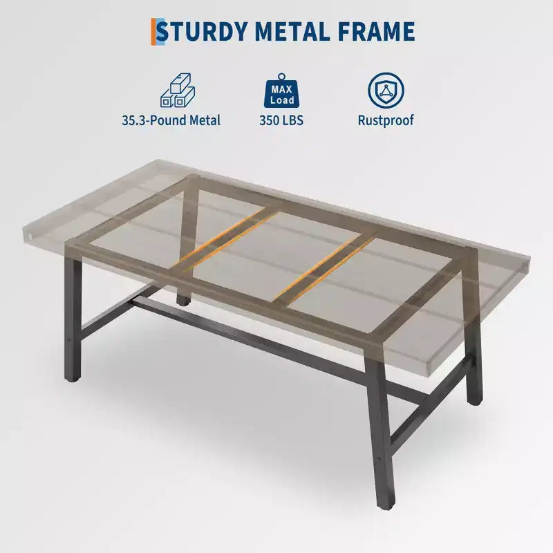 Tavolo da pranzo industriale per 4-6 persone, tavolo da cucina lungo 160 cm in legno con robusta struttura in metallo e finitura marrone rustico - Posti a sedere per 4 rettangolari