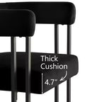 Set tavolo da pranzo allungabile da 47-83" per 8 persone, tavolo nero e 8 poltrone in velluto con eleganti gambe in metallo, ideale per riunioni