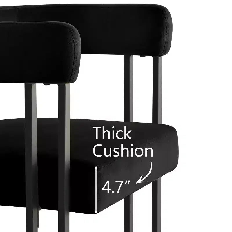 Set tavolo da pranzo allungabile da 47-83" per 8 persone, tavolo nero e 8 poltrone in velluto con eleganti gambe in metallo, ideale per riunioni