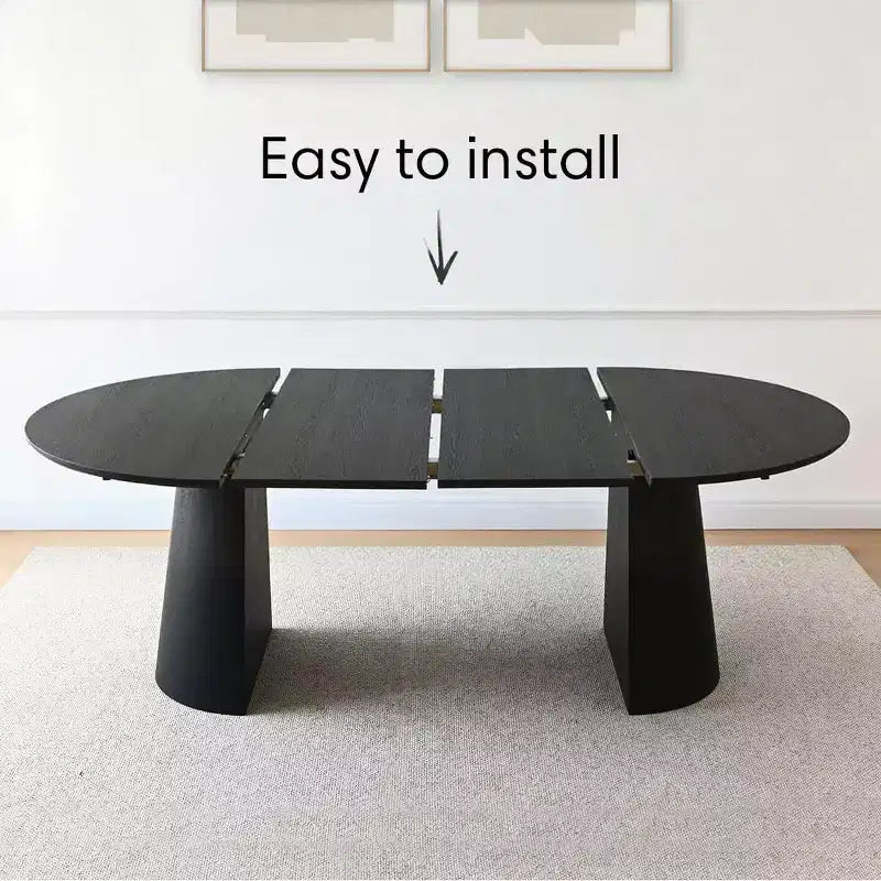 Set tavolo da pranzo allungabile da 47-83" per 8 persone, tavolo nero e 8 poltrone in velluto con eleganti gambe in metallo, ideale per riunioni