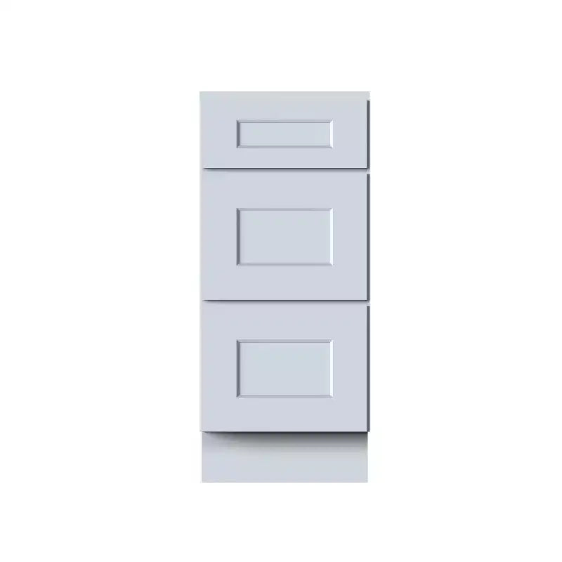 CASAINC 15 W x 34.5 H x 24 D Shaker Base Kitchen Cabinet with 3 Drawers, Solid Wood Frame, Water-Based Low-VOC Paint, Soft-Close, RTA, Dove Gray