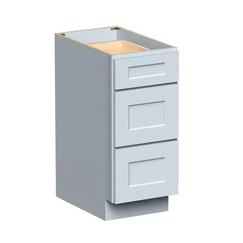Meuble bas de cuisine CASAINC 15 l x 34,5 H x 24 P à 3 tiroirs, cadre en bois massif, peinture à faible teneur en COV à base d'eau, fermeture douce, à assembler, gris tourterelle