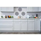 Meuble bas de cuisine CASAINC 15 l x 34,5 H x 24 P à 3 tiroirs, cadre en bois massif, peinture à faible teneur en COV à base d'eau, fermeture douce, à assembler, gris tourterelle