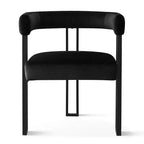 Set tavolo da pranzo allungabile da 120-210 cm per 4 persone, tavolo nero e 4 sedie da pranzo imbottite in velluto con gambe in metallo, stile moderno