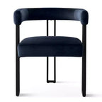 Set tavolo da pranzo allungabile da 120-210 cm per 4 persone, tavolo nero e 4 sedie da pranzo imbottite in velluto con gambe in metallo, stile moderno