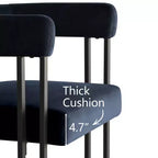Set tavolo da pranzo allungabile da 120-210 cm per 4 persone, tavolo nero e 4 sedie da pranzo imbottite in velluto con gambe in metallo, stile moderno