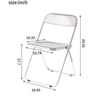 MAYEERTY Sedia Fantasma Trasparente Pieghevole, Seduta in Plastica Acrilica con Struttura in Acciaio Cromato, Sedia Impilabile da Pranzo per Soggiorno, Campeggio, Reception