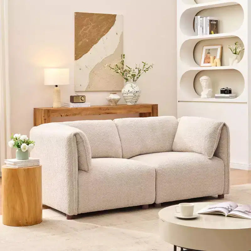 Christopher Knight Home Dominika Canapé sectionnel moderne 2 places en bouclé de 66 po