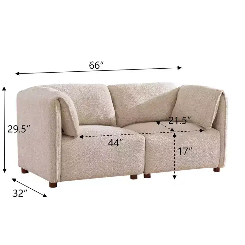 Christopher Knight Home Dominika Canapé sectionnel moderne 2 places en bouclé de 66 po