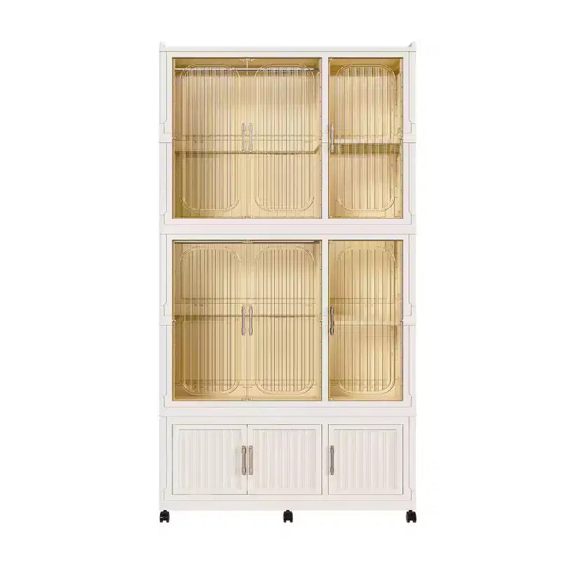 Clihome Armadio Portatile Organizer, Armadio Contenitore, con 9 Ante Magnetiche e 9 Scomparti