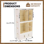 Clihome Armadio Portatile Organizer, Armadio Contenitore, con 9 Ante Magnetiche e 9 Scomparti