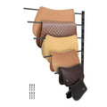 VEVOR Wall Mounted Saddle Rack, 30.9x29.9x5.5in, Swing Out Saddle Holder, Six Tiers Horse Saddle Stand, Space Saving Horse Pad and Blanket Rack,Black