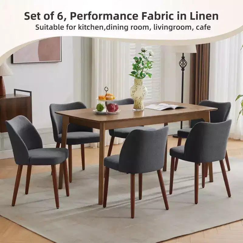 Sedie da pranzo set di 2, sedie moderne in lino per cucina con gambe in metallo, schienale alato e cuscini spessi, piedini regolabili per sala da pranzo, camera da letto, soggiorno