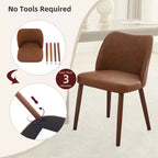 Sedie da pranzo set di 2, sedie moderne in lino per cucina con gambe in metallo, schienale alato e cuscini spessi, piedini regolabili per sala da pranzo, camera da letto, soggiorno