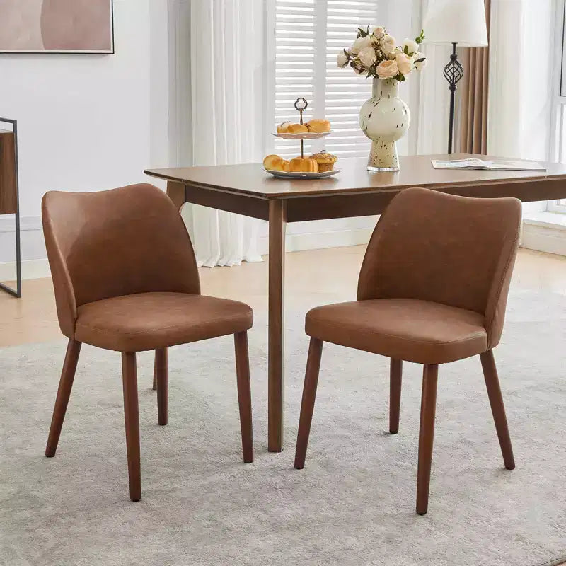 Dining Chairs Set of 2,Modern Flax Kitchen Chairs with Metal Legs,Wing Backrest & Thick Cushions,Leveling Feet for Dining Room, Bedroom,Living Room