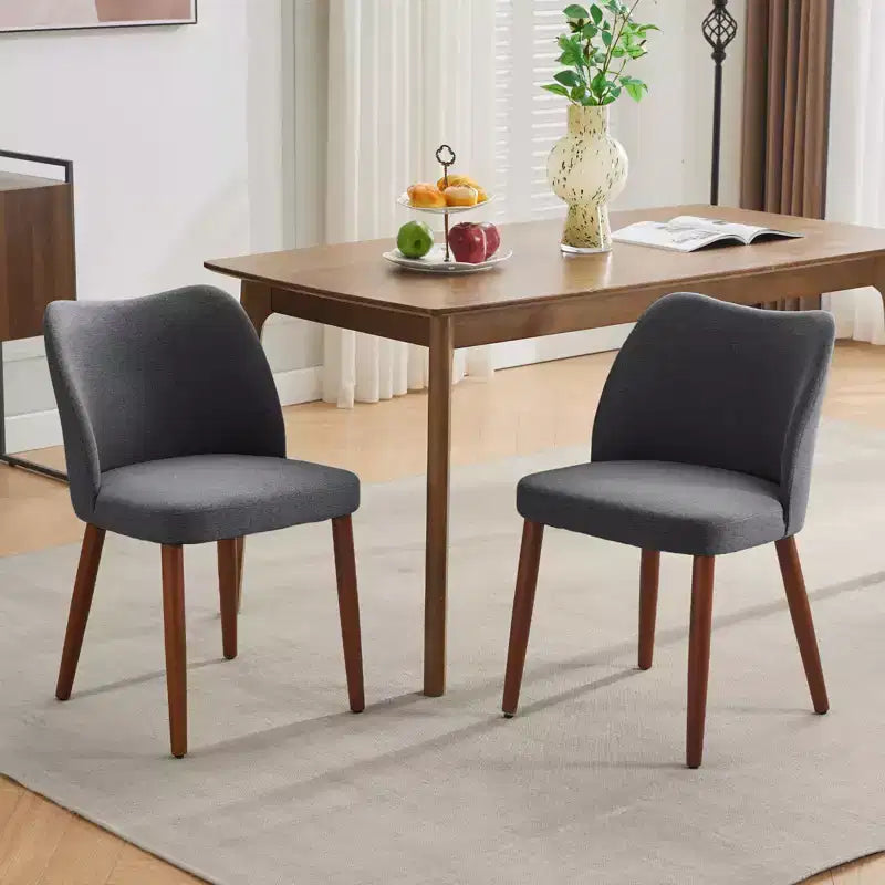 Sedie da pranzo set di 2, sedie moderne in lino per cucina con gambe in metallo, schienale alato e cuscini spessi, piedini regolabili per sala da pranzo, camera da letto, soggiorno