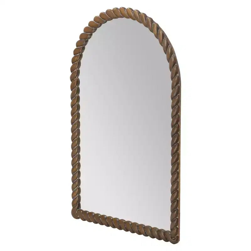 Specchio da Parete Moderno in Legno, Specchio da Bagno Marrone, Specchio Decorativo per Soggiorno, Ingresso o Camera da Letto