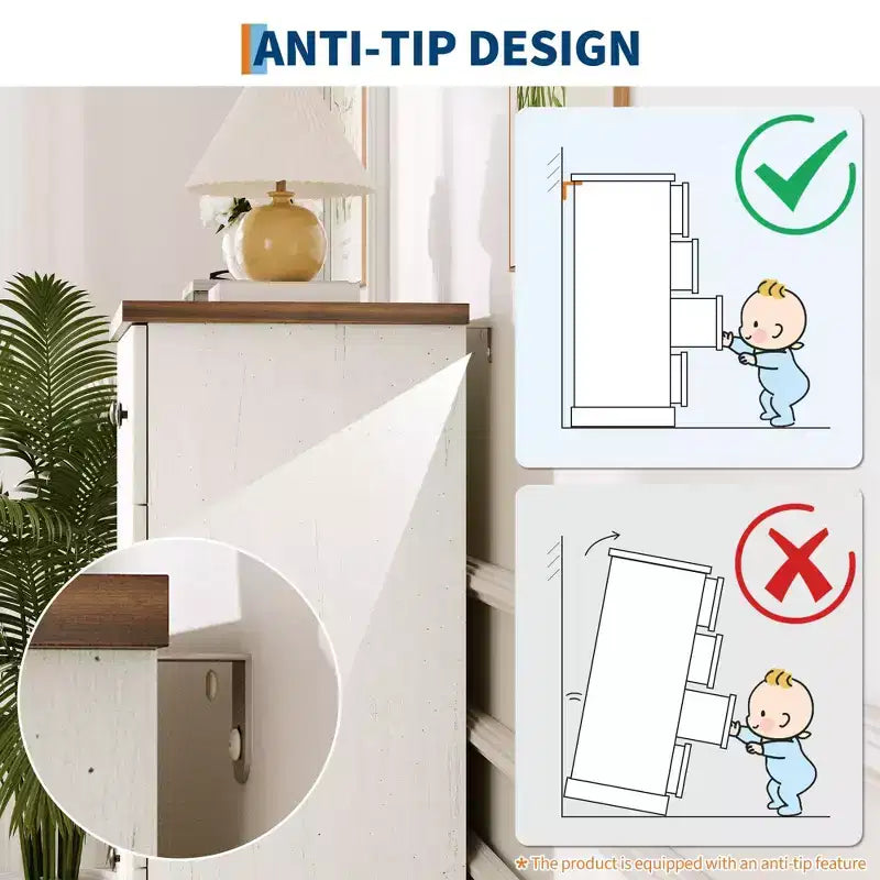 Comò alto a 5 cassetti scanalato, Cassettiera verticale in legno con maniglie in metallo, Armadietto salvaspazio per camera da letto, appartamento, camera degli ospiti