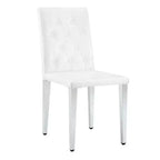 Sedie da Pranzo Moderne Rivestite in PU Set da 2, Gambe in Metallo Argentato, Sedie Lussuose Senza Braccioli per Cucina o Sala da Pranzo-Panipeachy