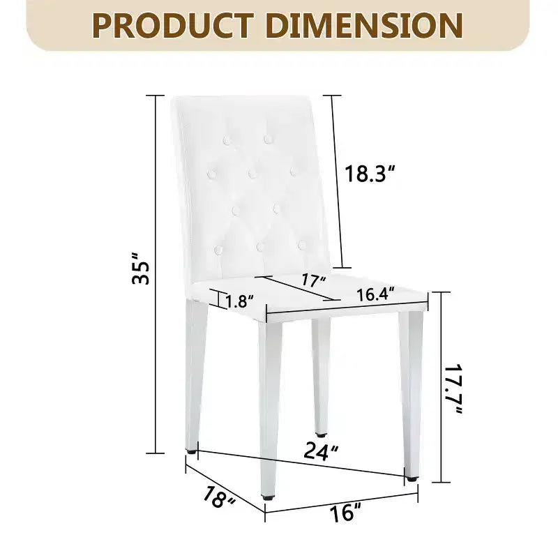 Sedie da Pranzo Moderne Rivestite in PU Set da 2, Gambe in Metallo Argentato, Sedie Lussuose Senza Braccioli per Cucina o Sala da Pranzo-Panipeachy