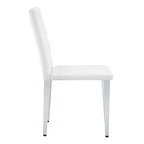 Sedie da Pranzo Moderne Rivestite in PU Set da 2, Gambe in Metallo Argentato, Sedie Lussuose Senza Braccioli per Cucina o Sala da Pranzo-Panipeachy