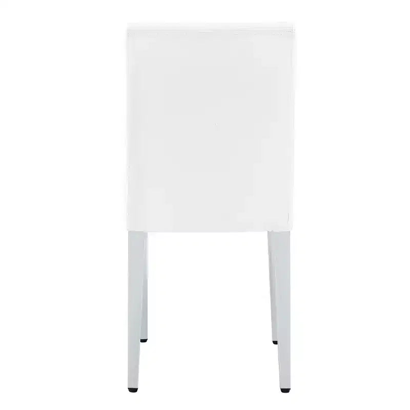 Sedie da Pranzo Moderne Rivestite in PU Set da 2, Gambe in Metallo Argentato, Sedie Lussuose Senza Braccioli per Cucina o Sala da Pranzo-Panipeachy