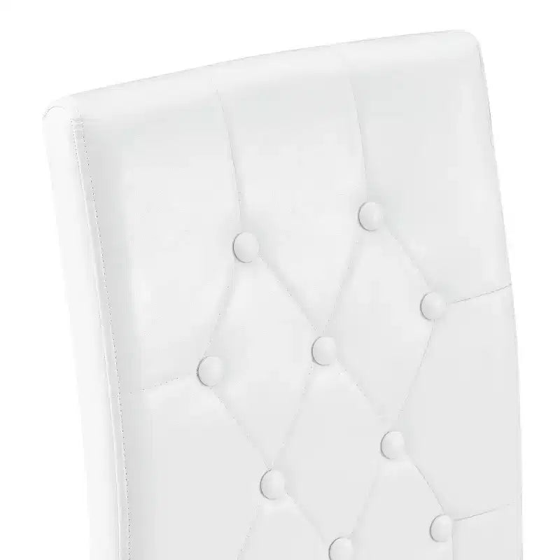 Sedie da Pranzo Moderne Rivestite in PU Set da 2, Gambe in Metallo Argentato, Sedie Lussuose Senza Braccioli per Cucina o Sala da Pranzo-Panipeachy