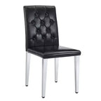 Sedie da Pranzo Moderne Rivestite in PU Set da 2, Gambe in Metallo Argentato, Sedie Lussuose Senza Braccioli per Cucina o Sala da Pranzo-Panipeachy