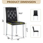 Sedie da Pranzo Moderne Rivestite in PU Set da 2, Gambe in Metallo Argentato, Sedie Lussuose Senza Braccioli per Cucina o Sala da Pranzo-Panipeachy